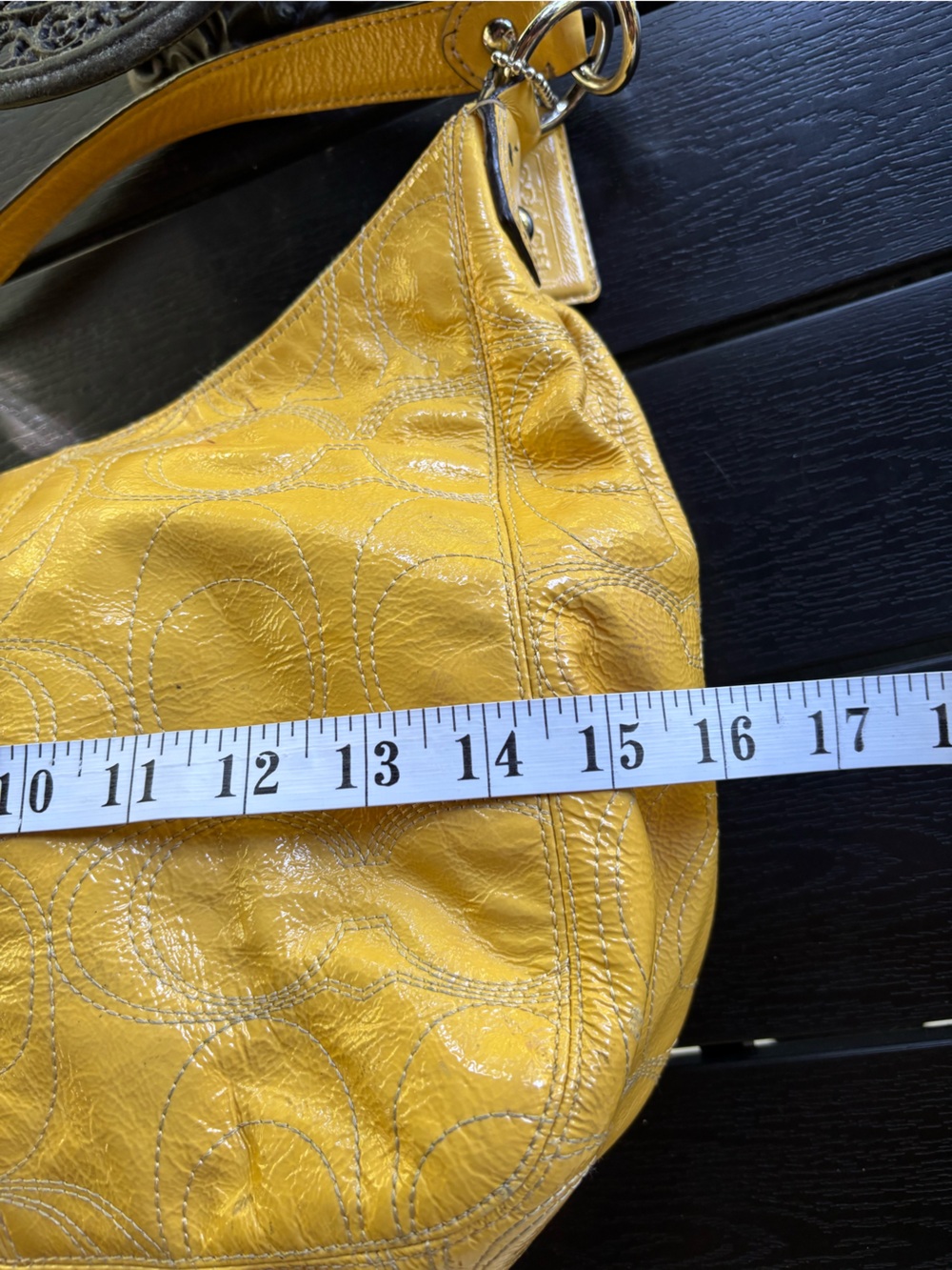 Coach Mustard Yellow Leather Hobo Shoulder Bag - Picture 14 of 16